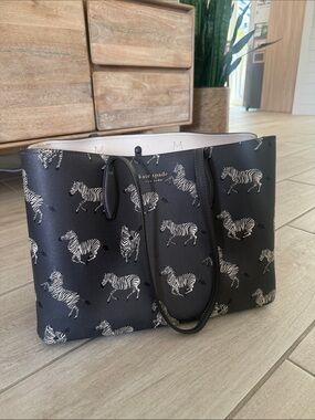kate spade Black Zebra-Print Tote
